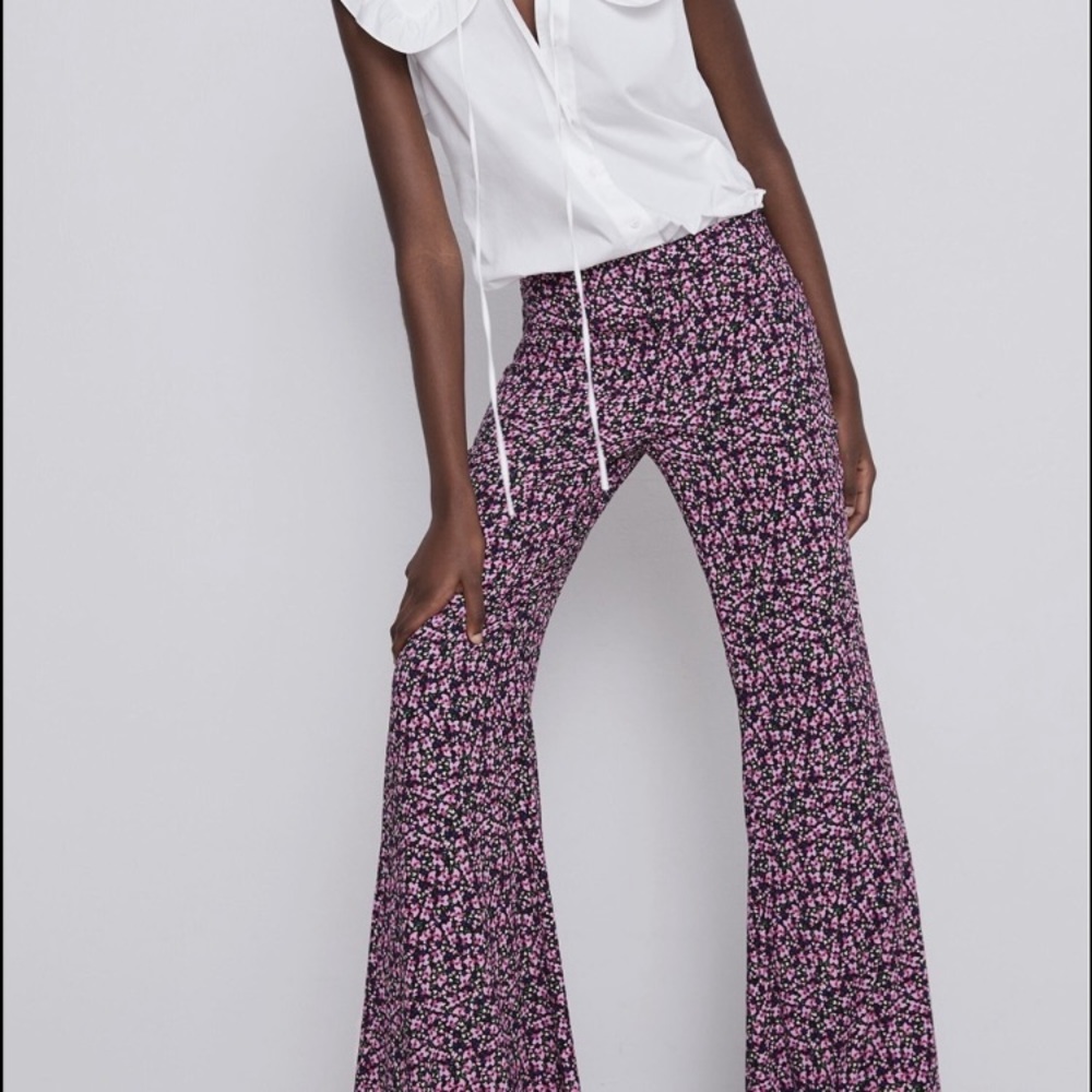 Zara Pink Floral Pant NWOT